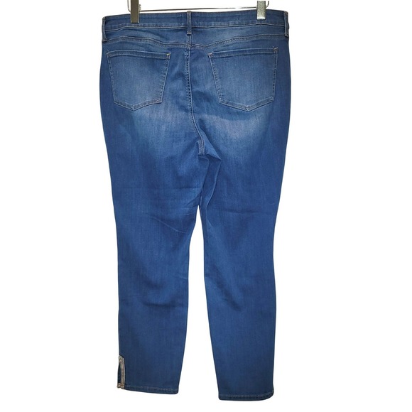 NYDJ Ami Skinny Blue Jeans Crop Ankle Slit Womens Sz 16 Plus Ladera - Picture 4 of 13